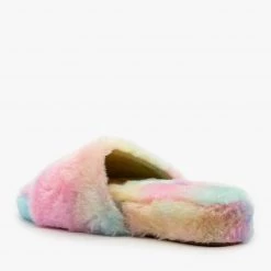 Forever Newest Arrivals Pastel Faux Fur Slides