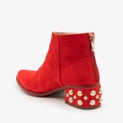 ML Shoes Newest Arrivals Pearl Studded Ankle Booties FINAL SALE