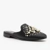 Paprika Shoes Pearl Studded Satin Mules