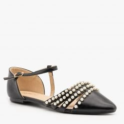 Refresh Pearl Studded Strappy D'Orsay Flats 10 Refresh Pearl Studded Strappy D'Orsay Flats