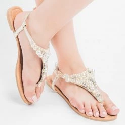 Qupid Shoes Pearly Thong Sandals