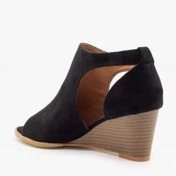 Mata Newest Arrivals Peep-Toe Cutout Bootie Wedges 16 Mata Newest Arrivals Peep-Toe Cutout Bootie Wedges