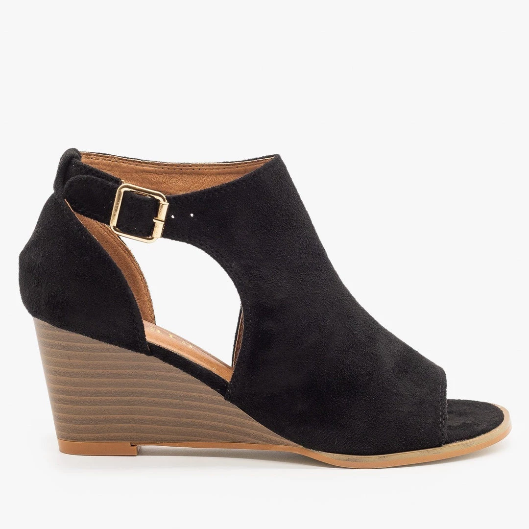 Mata Newest Arrivals Peep-Toe Cutout Bootie Wedges 9 Mata Newest Arrivals Peep-Toe Cutout Bootie Wedges