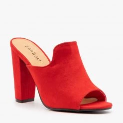 Bamboo Shoes Newest Arrivals Peep Toe Mule Heels