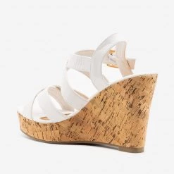 Fashion Focus Perfect Criss Cross Summer Cork Wedges Newest Arrivals