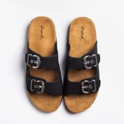 Qupid Shoes Newest Arrivals Perfect Double Buckle Fashion Slides