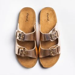 Qupid Shoes Newest Arrivals Perfect Double Buckle Fashion Slides