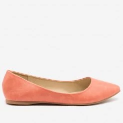 Bella Marie Perfectly Peach Pointed Toe Flats Newest Arrivals