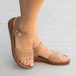 Forever Perforated Open-Toe Sandals Newest Arrivals