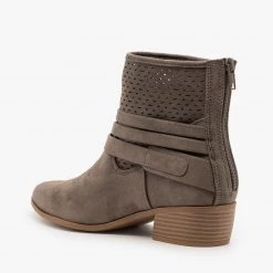 City Classified Shoes Newest Arrivals Perforated Strappy Ankle Booties FINAL SALE