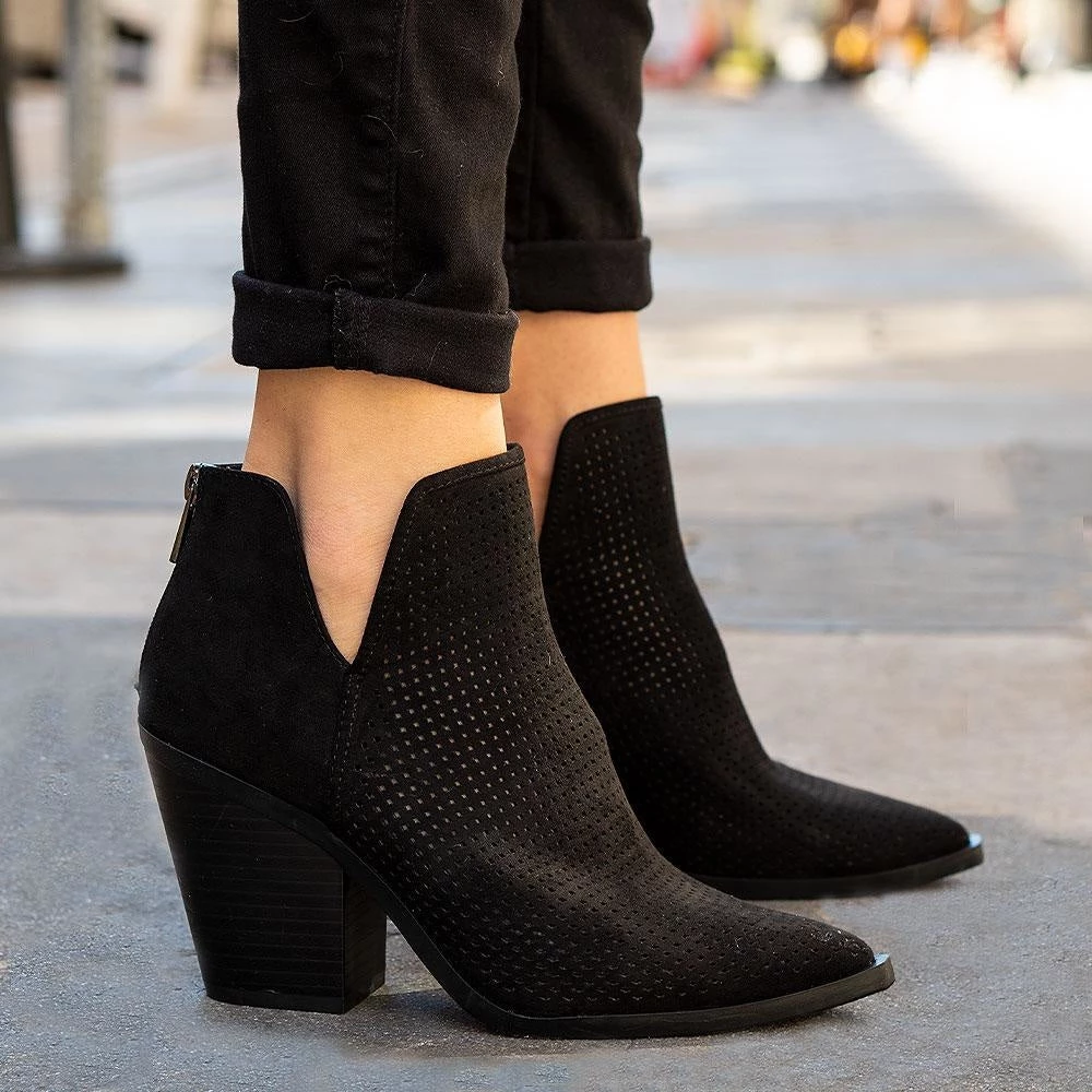 Bamboo Newest Arrivals Pia Perforated Booties 2 Bamboo Newest Arrivals Pia Perforated Booties