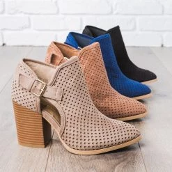 Unbranded/Generic Pinhole Buckle Booties Newest Arrivals