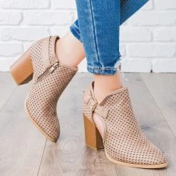 Unbranded/Generic Pinhole Buckle Booties Newest Arrivals