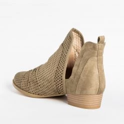 AMS Shoes Newest Arrivals Pinhole Cutout Ankle Booties FINAL SALE