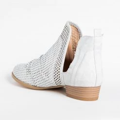AMS Shoes Newest Arrivals Pinhole Cutout Ankle Booties FINAL SALE