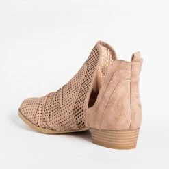 AMS Shoes Newest Arrivals Pinhole Cutout Ankle Booties FINAL SALE