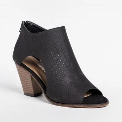 Mata Newest Arrivals Pinhole Cutout Peep Toe Booties
