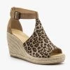 City Classified Shoes Pinhole Espadrille Wedges