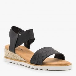 Bella Marie Pinhole Espadrille Wedge Sandals