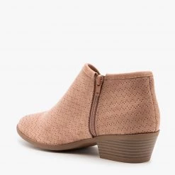 Soda Shoes Newest Arrivals Pinhole Low Ankle Booties