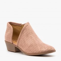 Soda Shoes Newest Arrivals Pinhole Low Ankle Booties