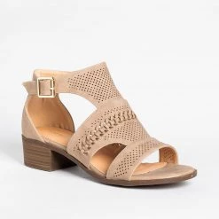 Top Moda Newest Arrivals Pinhole Open-Toe Ankle Bootie Heels FINAL SALE