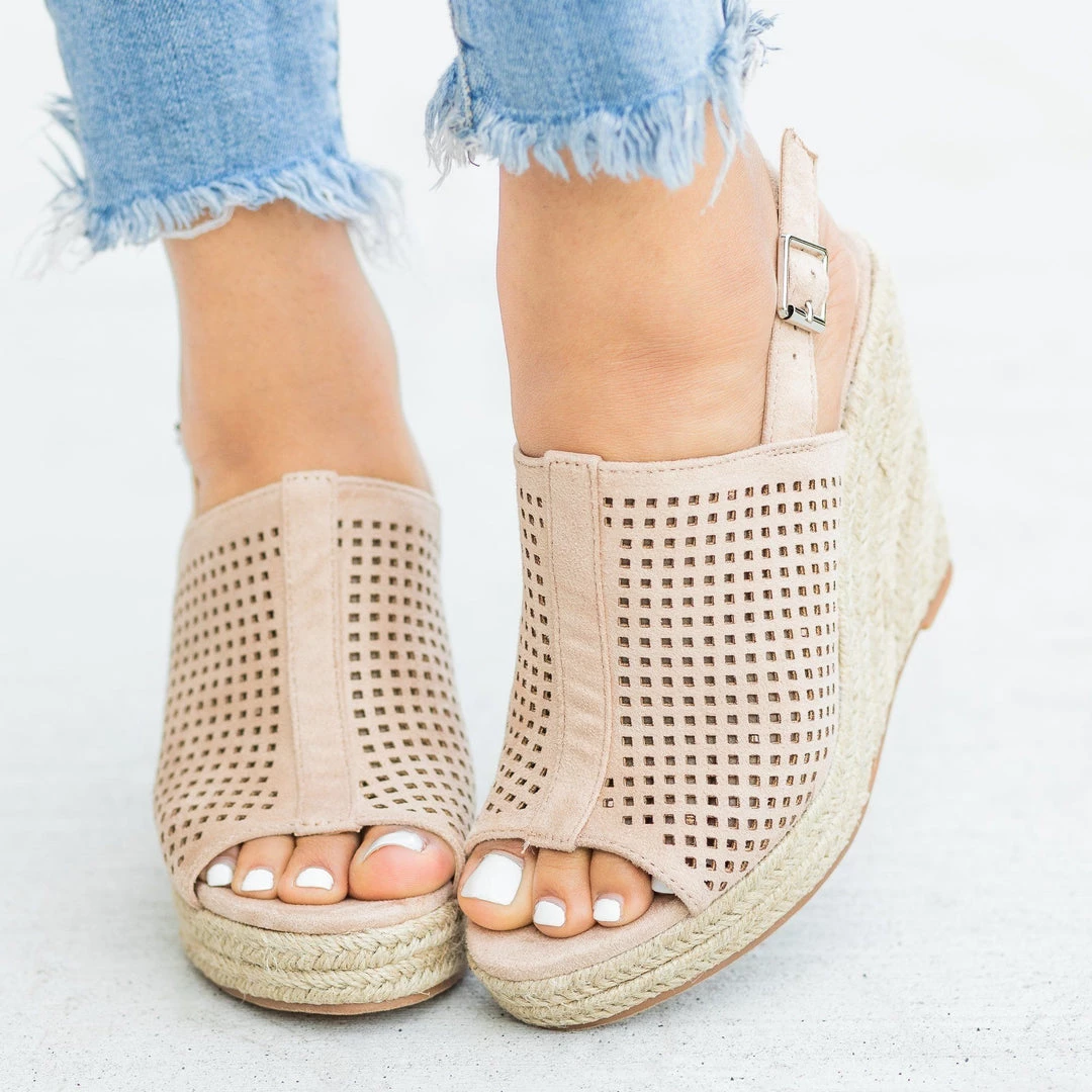 AMS Shoes Pinhole Slingback Espadrille Wedges Newest Arrivals 6 AMS Shoes Pinhole Slingback Espadrille Wedges Newest Arrivals