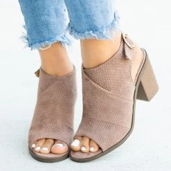 Nature Breeze Pinhole Slingback Open-Toe Booties Newest Arrivals