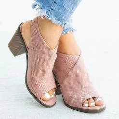 Nature Breeze Pinhole Slingback Open-Toe Booties Newest Arrivals