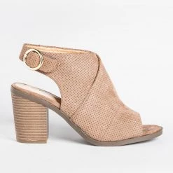 Nature Breeze Pinhole Slingback Open-Toe Booties Newest Arrivals