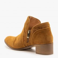 AMS Shoes Newest Arrivals Pinhole Tulip Cut Booties