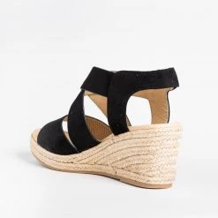 Soda Shoes Newest Arrivals Pinhole Velcro Espadrille Wedges
