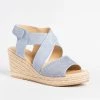 Soda Shoes Newest Arrivals Pinhole Velcro Espadrille Wedges