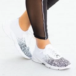 Qupid Shoes Pixelated Flyknit Athletic Sneakers