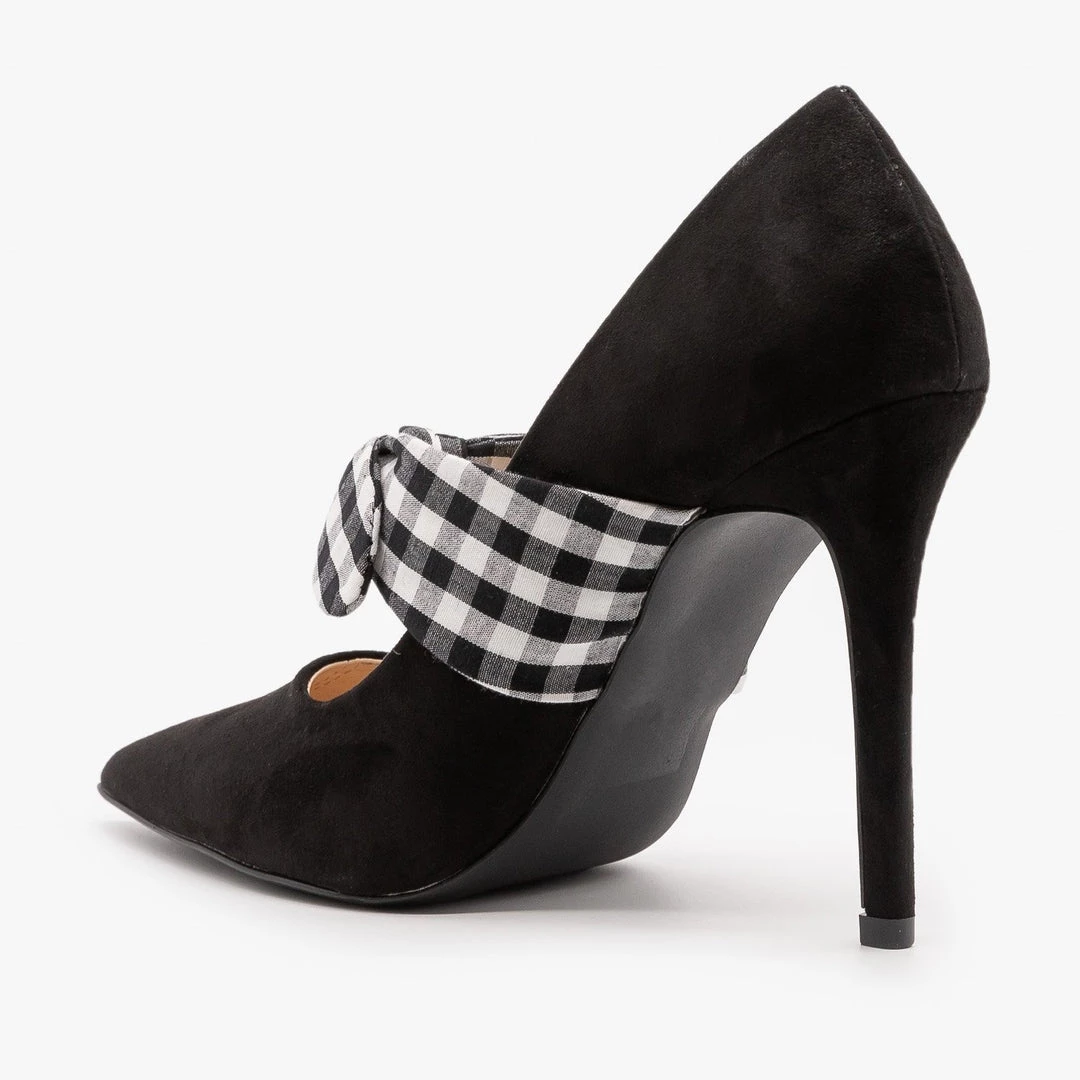 Qupid Shoes Plaid Ribbon Stiletto Pumps Newest Arrivals 4 Qupid Shoes Plaid Ribbon Stiletto Pumps Newest Arrivals