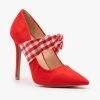 Qupid Shoes Plaid Ribbon Stiletto Pumps Newest Arrivals