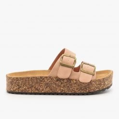 Refresh Platform Double Buckle Cork Slides