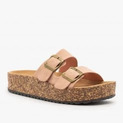 Refresh Platform Double Buckle Cork Slides