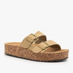 Refresh Platform Double Buckle Cork Slides