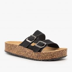Refresh Platform Double Buckle Cork Slides