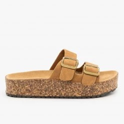 Refresh Platform Double Buckle Cork Slides