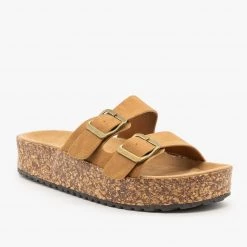 Refresh Platform Double Buckle Cork Slides