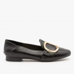 Weeboo Pointed Toe Buckle Loafers