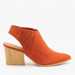 Qupid Shoes Pointed Toe Chunky Heel Mules FINAL SALE Newest Arrivals