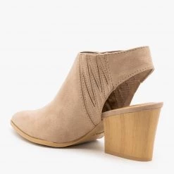 Qupid Shoes Pointed Toe Chunky Heel Mules FINAL SALE Newest Arrivals