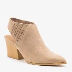 Qupid Shoes Pointed Toe Chunky Heel Mules FINAL SALE Newest Arrivals