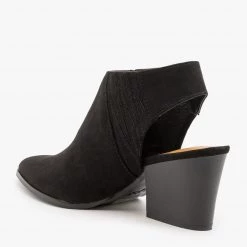 Qupid Shoes Pointed Toe Chunky Heel Mules FINAL SALE Newest Arrivals