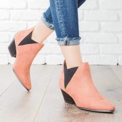 Qupid Shoes Pointed Toe Faux Suede Booties Newest Arrivals