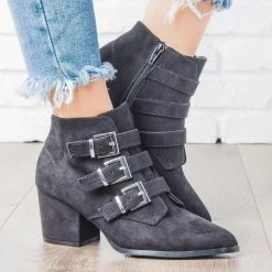 Bamboo Shoes Newest Arrivals Pointed Toe Triple Buckle Booties