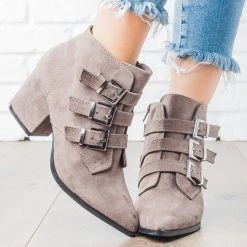Bamboo Shoes Newest Arrivals Pointed Toe Triple Buckle Booties